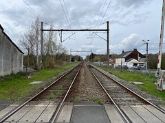 Cross border track - looking north towards Quévy - Photo of Bavay