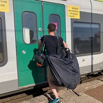 Jon Worth boarding a TER to Paris
