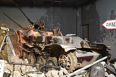 Damaged Sd.Kfz.140 Flakpanzer 38(t) at Bayeux Memorial Museum