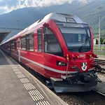 Rhätische Bahn - EMU 3505 waits to depart Tirano, train to St Moritz