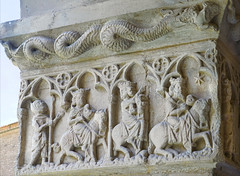 Les Rois Mages suivant l-étoile, chapiteau du Cloître d-Elne - Photo of Corneilla-del-Vercol