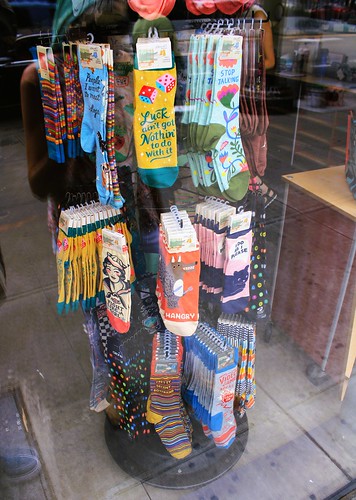 Fancy socks for sale at the Tenement museum