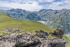Crête avec l'Andorre - Courtal Marty, cabane sur le GR10 en Ariège en face du plateau de Beille, du 10 au 13 juillet 2023