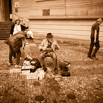 Street Performers Of Prague - Sepia