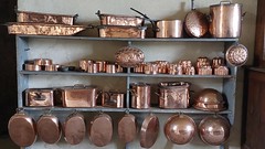 copperware in kitchen - Photo of Saint-Paul-la-Roche