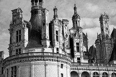 Chambord castle roof B/W - Photo of Suèvres