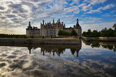 Chambord castle canal side view