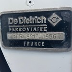 Mamnufacturer plate on Enterprise carriage - De Dietrich Ferroviare