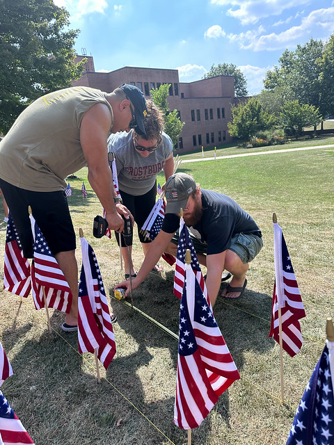 Veterans place flags to remember September 11