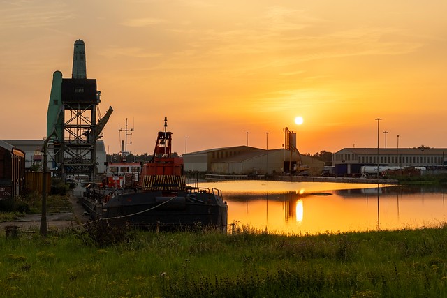 Goole Docks at sunset