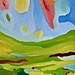 SKY FALL, oil on canvas,. 24 by 36 by 2. Sold. www.davidburchpaintings.com