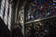 Rose window detail and the top of the organ - Photo of Les Authieux-sur-le-Port-Saint-Ouen