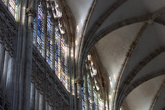 Stained glass and vaulting in the nave