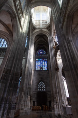 North transept stained glass and tower over the crossing