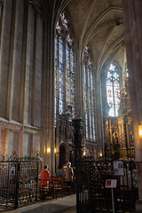 Chapel of the Virgin in the apse, during a service