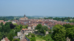 Vue sur la ville de Falaise depuis les remparts du château - View of the town of Falaise from the castle ramparts