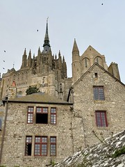 Upper houses and the abbey - Photo of Marcey-les-Grèves