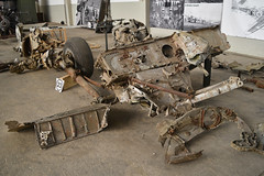 Remains of Lockheed P-38 Lightning [ID unknown]. D-Day Wings Museum, 10-7-2022