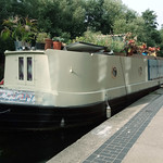 Solar Powered Canal Barge Regent Canal by Elaine Robinson