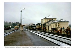 Plouaret station looking west, with connecting trains. 4.4.75 - Photo of Ploubezre