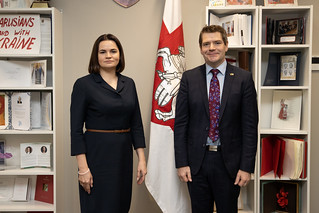 Sviatlana Tsikhanouskaya at the meeting with Ireland’s Minister for European Affairs, Minister of State Peter Burke in Vilnius Office (09.11.2023)