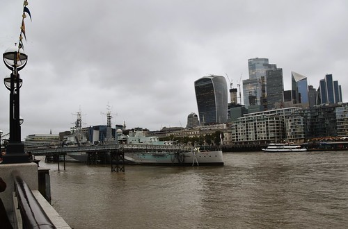Central Business District and HMS Belfast, captured from The Queen's Walk, London, England (U.K.)
