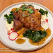 Pork collar with mash and fried kale