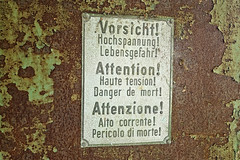 Warning on an old power substation - Photo of Morfontaine