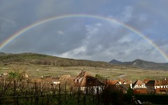 Rainbow over Vosges and Hunawihr, Alsace, France - Photo of Kintzheim