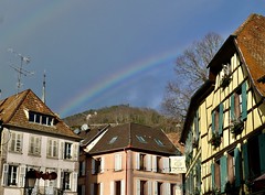 Rainbow over Ribeauvillé, Alsace, France - Photo of Thannenkirch