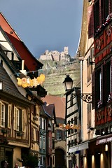 Ribeauvillé, Grand Rue with Ulrichsburg, Alsace, France - Photo of Thannenkirch