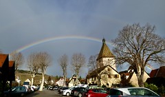 Rainbow over Bergheim, Alsace, France - Photo of Hunawihr
