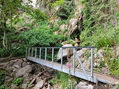 Bürcke und kleiner Wasserfall am Sentier des Roches