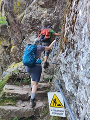 Am Felsen-Durchstich des Sentier des Roches - Warten aufgrund von Bauarbeiten - Photo of Orbey