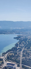 Geneva Jet d-Eau, while taking off from Geneva airport - Photo of Vesancy