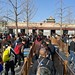 Waiting in line outside of Tienanmen Square, about 1/2 mile from Forbidden City
