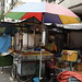 Multicoloured street food stall umbrella - Bangkok Thailand