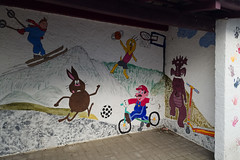 Mural in bus stop in Haute-Kontz