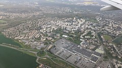 Aerial view of Les Ulis on the outskirts of Paris from an aeroplane on approach to Paris-Orly Airport, France - Photo of Égly
