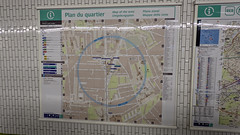 Map of local area on platform at Villejuif-Louis Aragon Metro Station in Paris, France - Photo of Champlan
