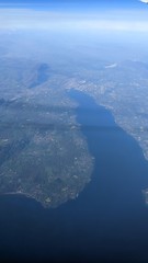Lake Geneva from an aeroplane, Switzerland