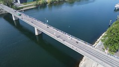 Trans Rhin Rail Menschenkette Breisach - drone pic, bridge - Photo of Nambsheim