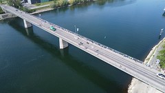 Trans Rhin Rail Menschenkette Breisach - drone pic, bridge