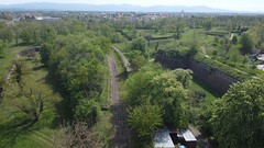 Trans Rhin Rail Breisach - drone pic, track at Neuf Brisach - Photo of Nambsheim