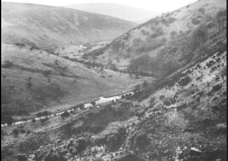 Meldon Valley, the West Okement River, before it was flooded for the reservoir, which opened in 1972