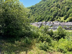 Village in the mountains beside the line