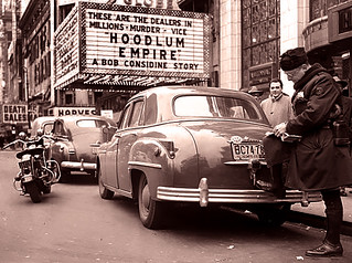 Motorcycle Cop, Times Square -- 1952