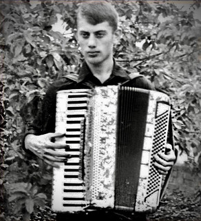 Me with my accordion Manfrini. Ukraine, 1965/1966