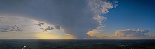Panorama of a growing Thunderstorm