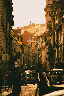 Busy streets of Prague